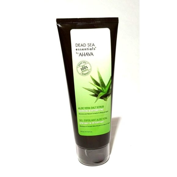 Dead Sea AHAVA Essentials Aloe Vera Salt Scrub, Soothing and Detoxifying 7.5 oz - Picture 3 of 5